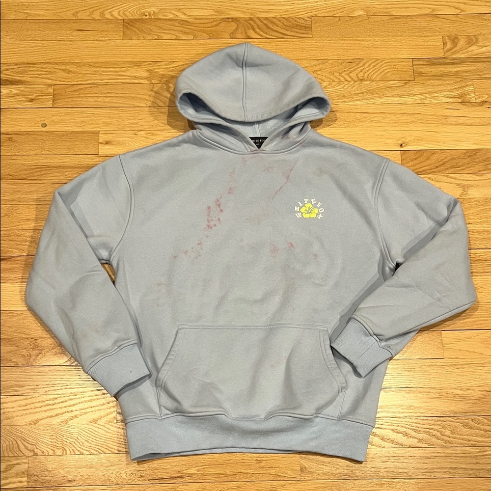 White Fox Hibiscus Hoodie